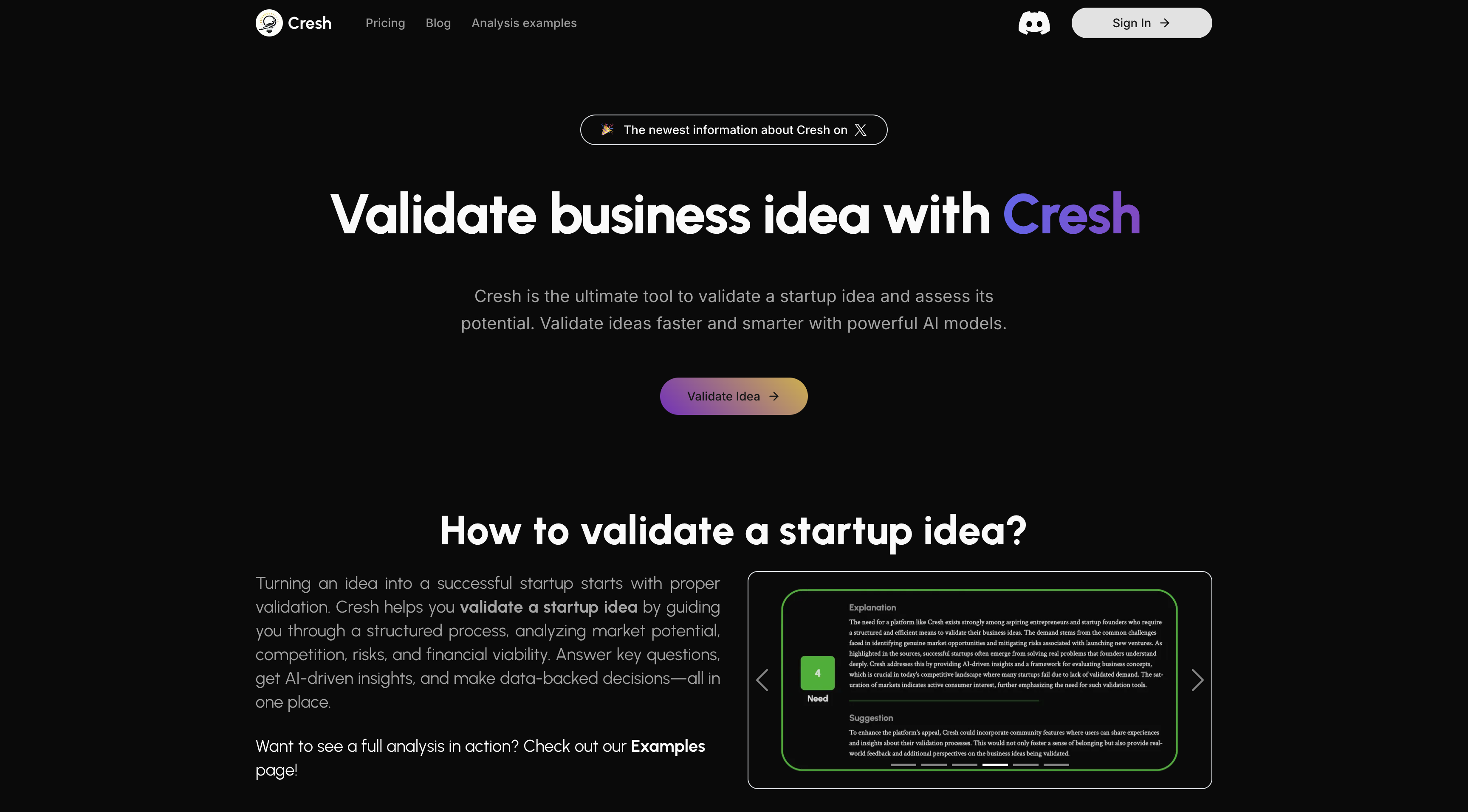 Screenshot or logo of Cresh tool